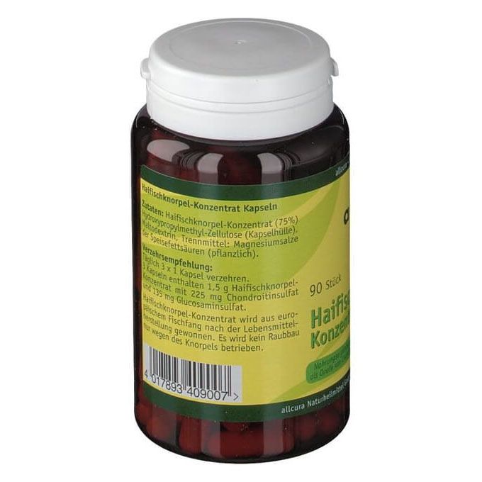 Sụn vi cá mập Allcura Haifischknorpel Konzentrat Kapseln, 90 Viên