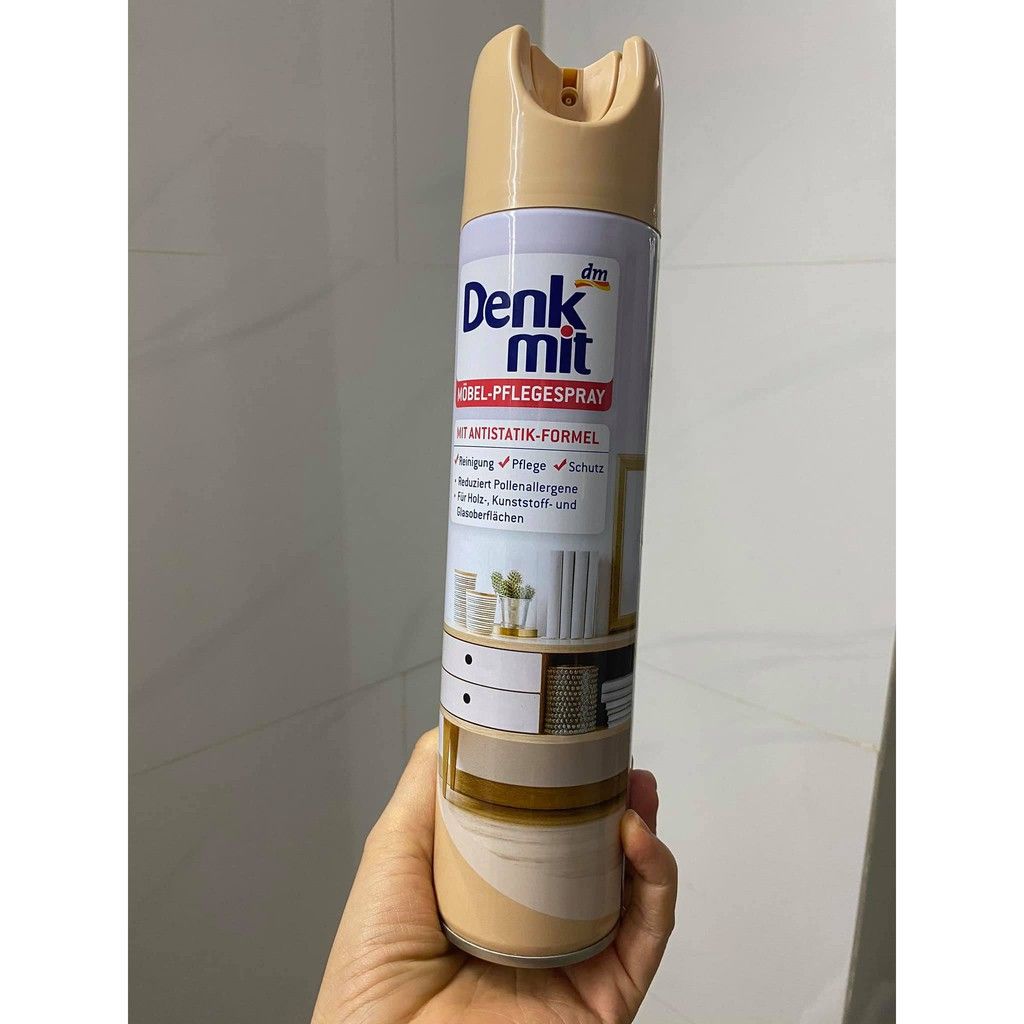 Xịt Dung dịch làm sạch nội thất đồ gỗ Denkmit của Đức - dạng chai xịt vô cùng tiện dụng chai 400ml