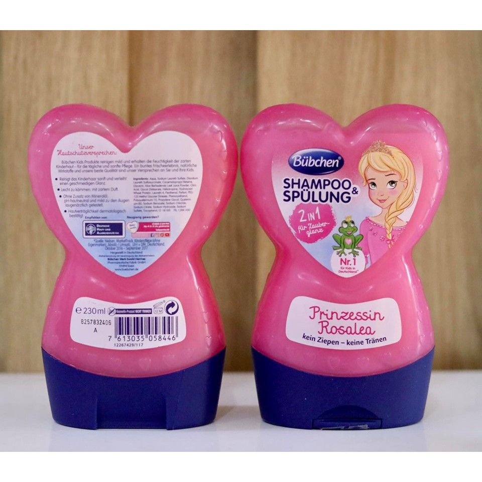 Dầu Gội Xả Bubchen Công Chúa Rosalea 2 in 1, 230 ml