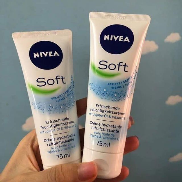 Kem dưỡng ẩm Nivea soft dạng tuýp tiện dụng, 75 ml