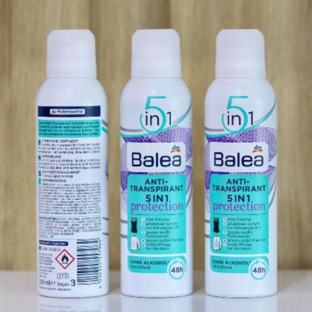 Xịt khử mùi vùng dưới cánh tay và cơ thể Balea 5 in 1