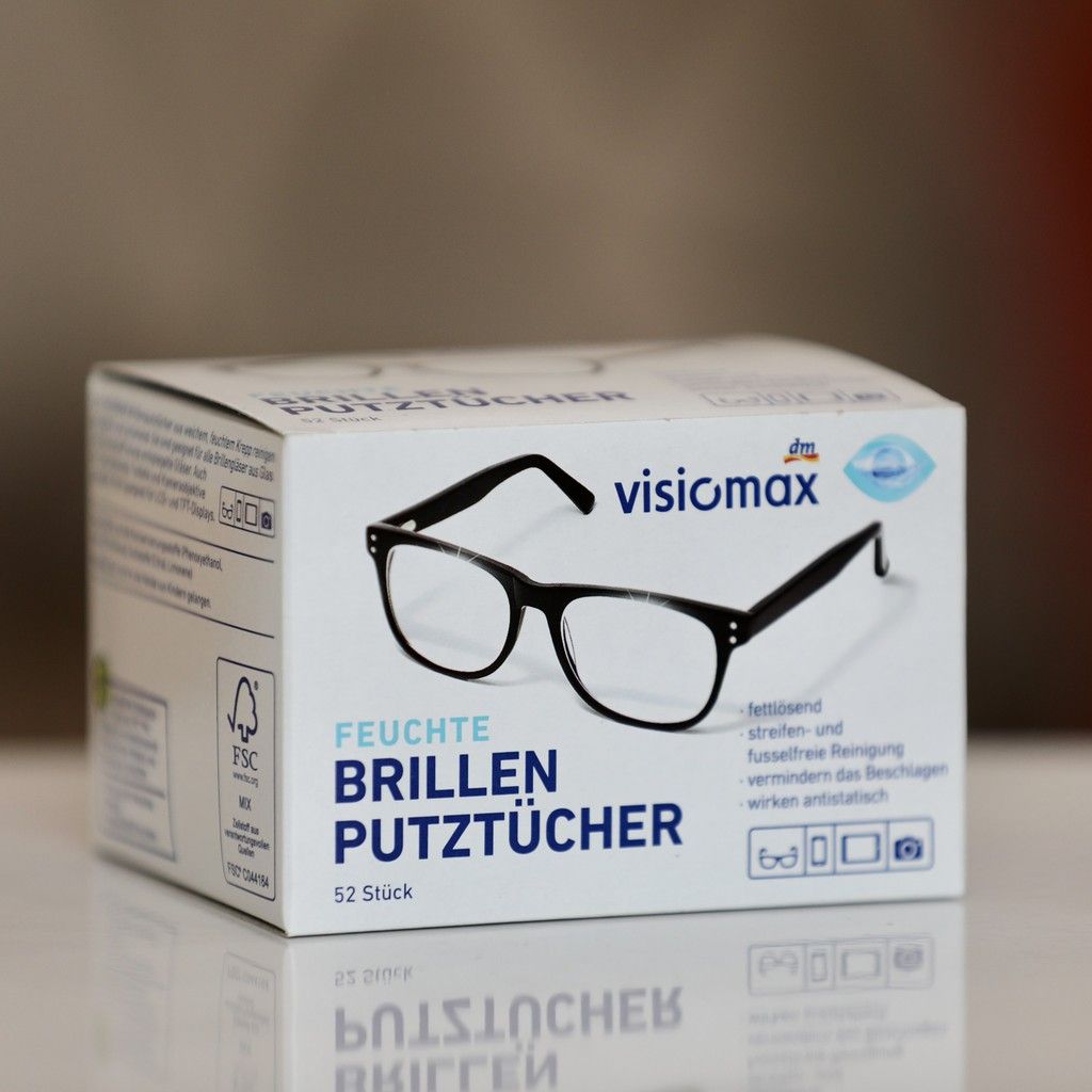 Hộp khăn lau kính, giấy lau kính Visiomax 52 tờ siêu sạch chống bám bụi trở lại