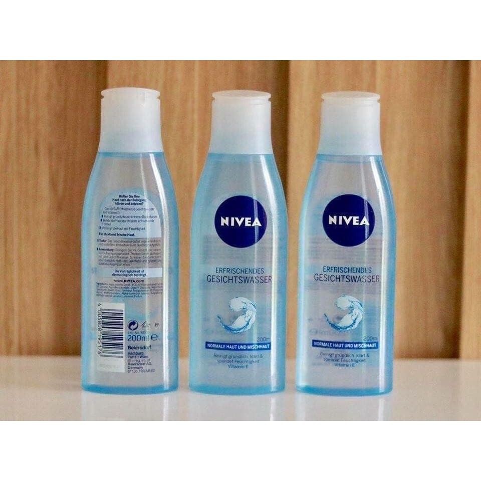 Nước hoa hồng NIVEA màu hồng và màu xanh, 200ml
