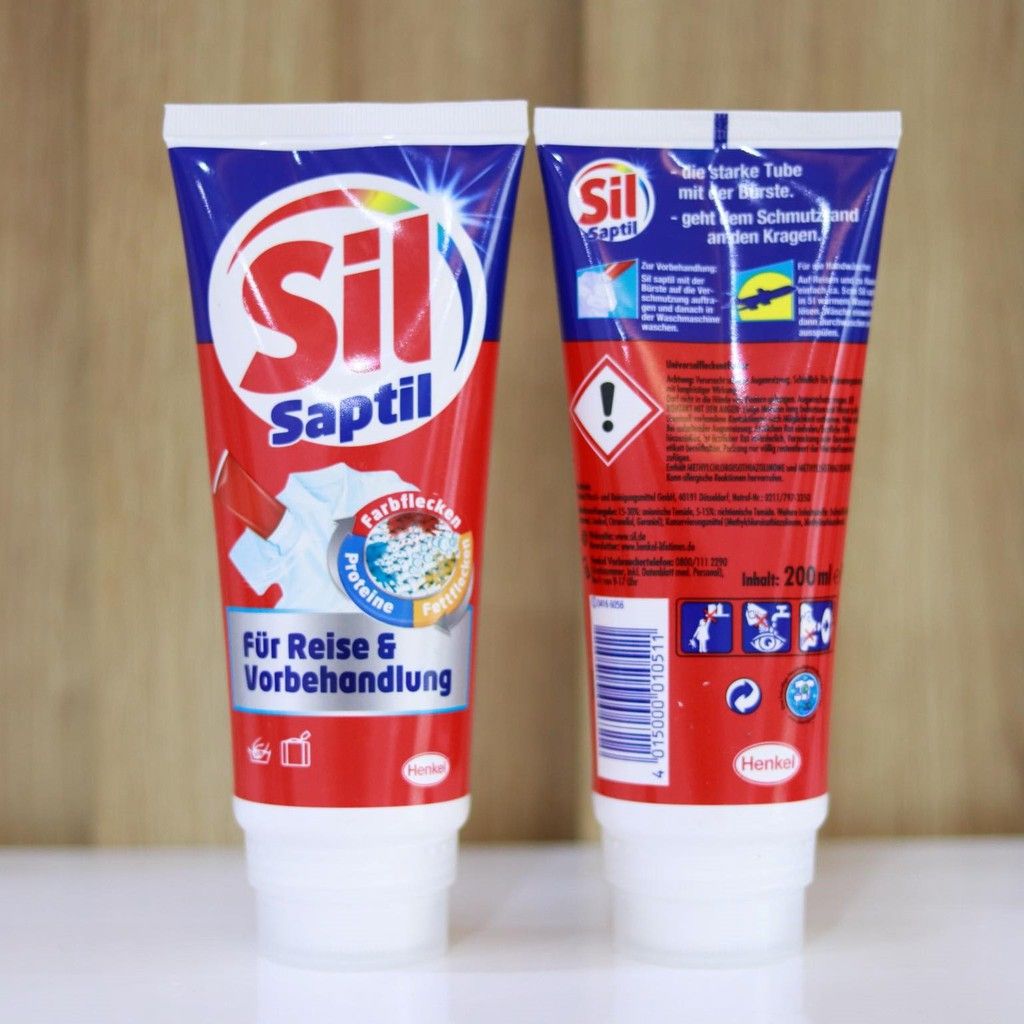 Tuýp kem giặt đồ lót và áo mỏng, tẩy các vết bẩn quần áo SIL SAPTIL của Thương hiệu: HENKEL (nổi tiếng của Đức)