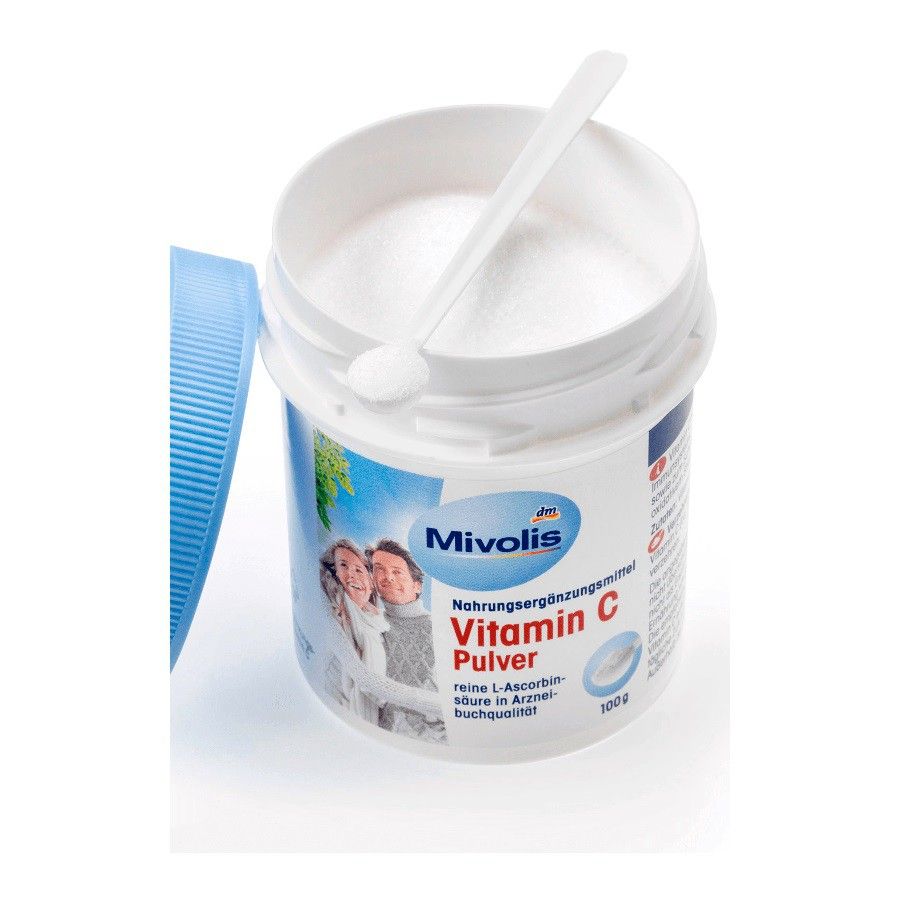 Bột Vitamin C nguyên chất của Mivolis Gesunde Plus, 100g