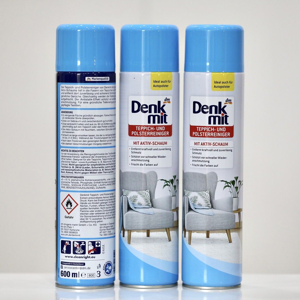 XỊT VỆ SINH SOFA BỌC VẢI VÀ THẢM NHÀ HÃNG DENKMIT - Hàng nội địa Đức, chai 600ml
