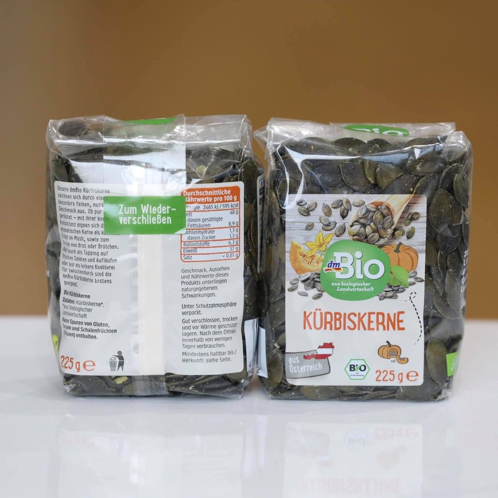 Hạt bí tách vỏ - tiêu chuẩn Bio 100% hữu cơ - Xuất xứ Đức, 225g