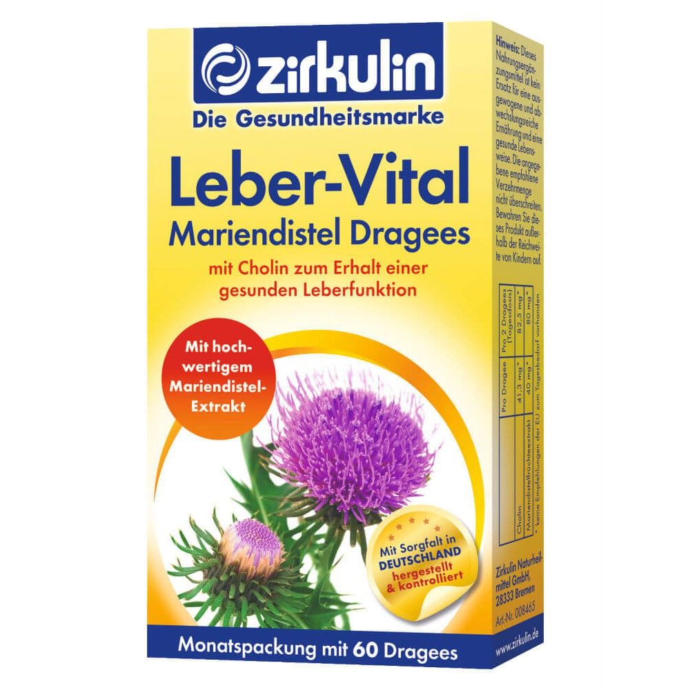 Viên uống bổ gan Zirkulin Leber-Vital hỗ trợ điều trị xơ gan, gan nhiễm mỡ, men gan cao. Hộp 60 viên