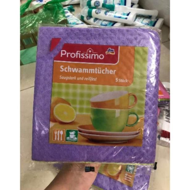 KHĂN LAU ĐA NĂNG Profissimo, một túi 5 miếng nhiều màu sắc