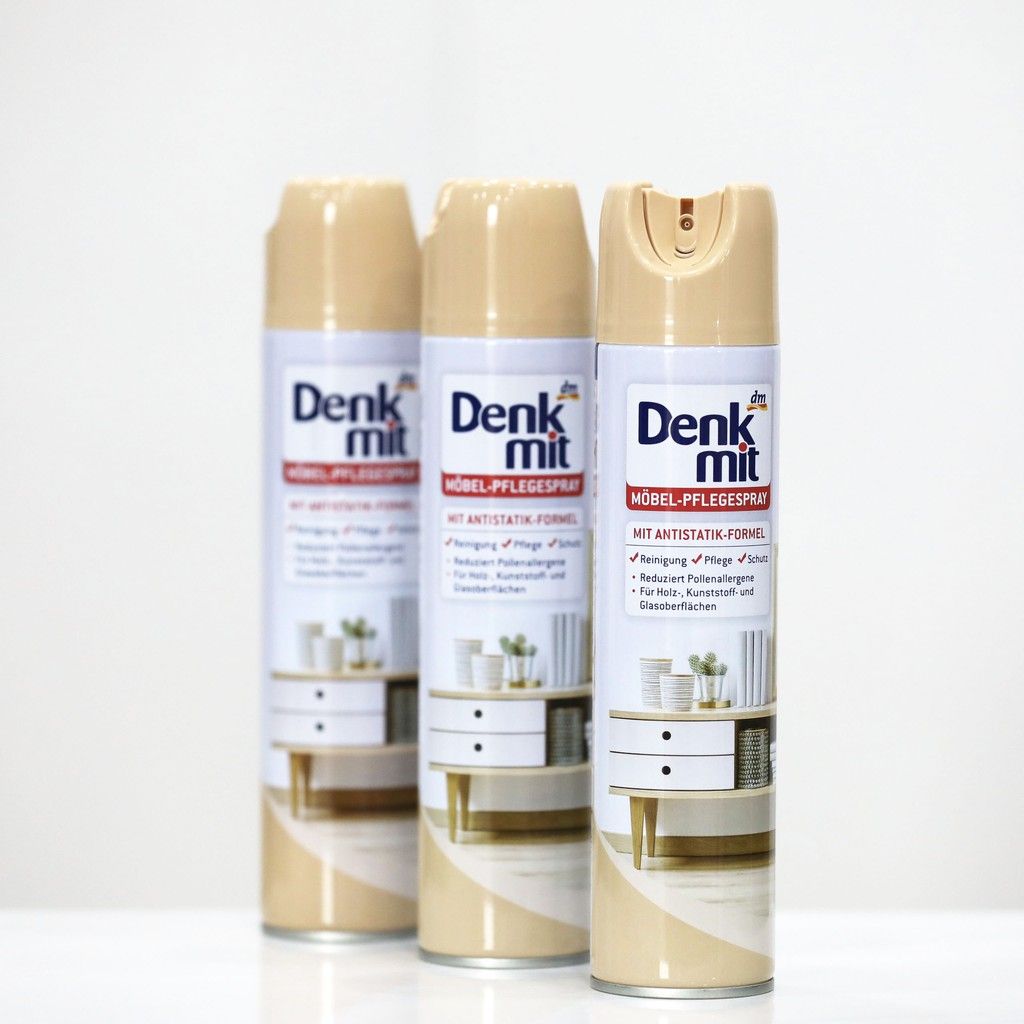 Xịt Dung dịch làm sạch nội thất đồ gỗ Denkmit của Đức - dạng chai xịt vô cùng tiện dụng chai 400ml