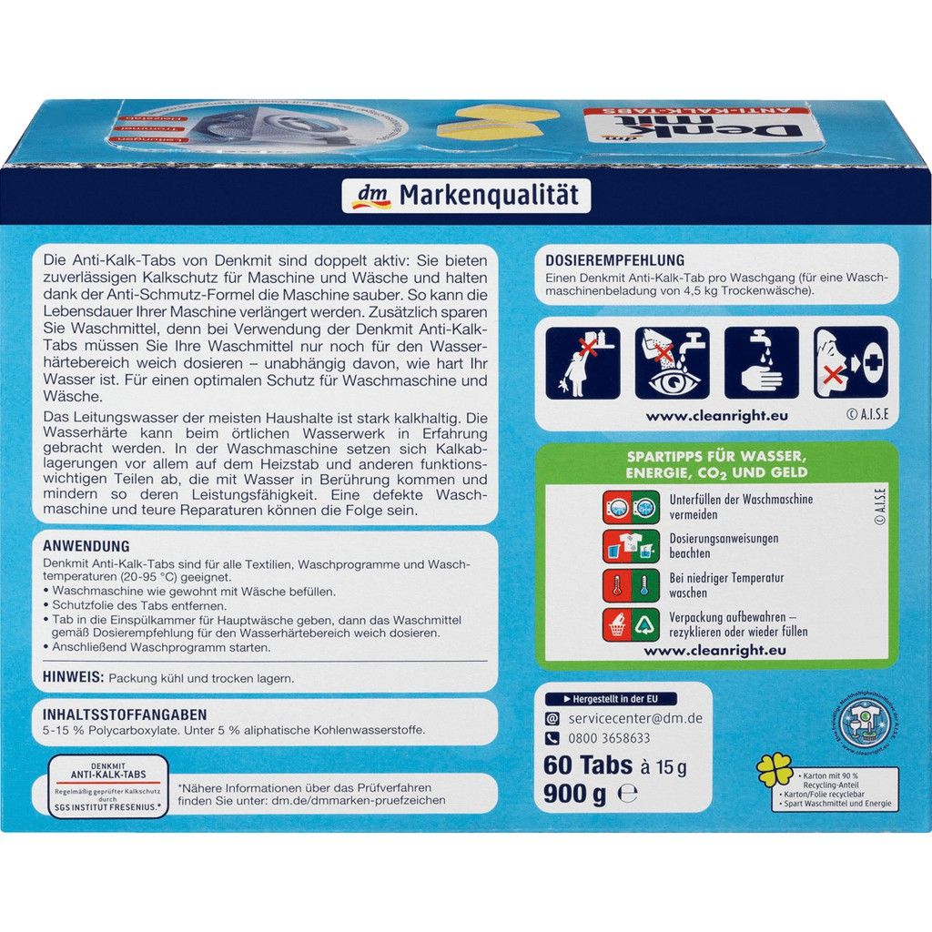 Viên vệ sinh lồng giặt Denkmit hộp 60 viên