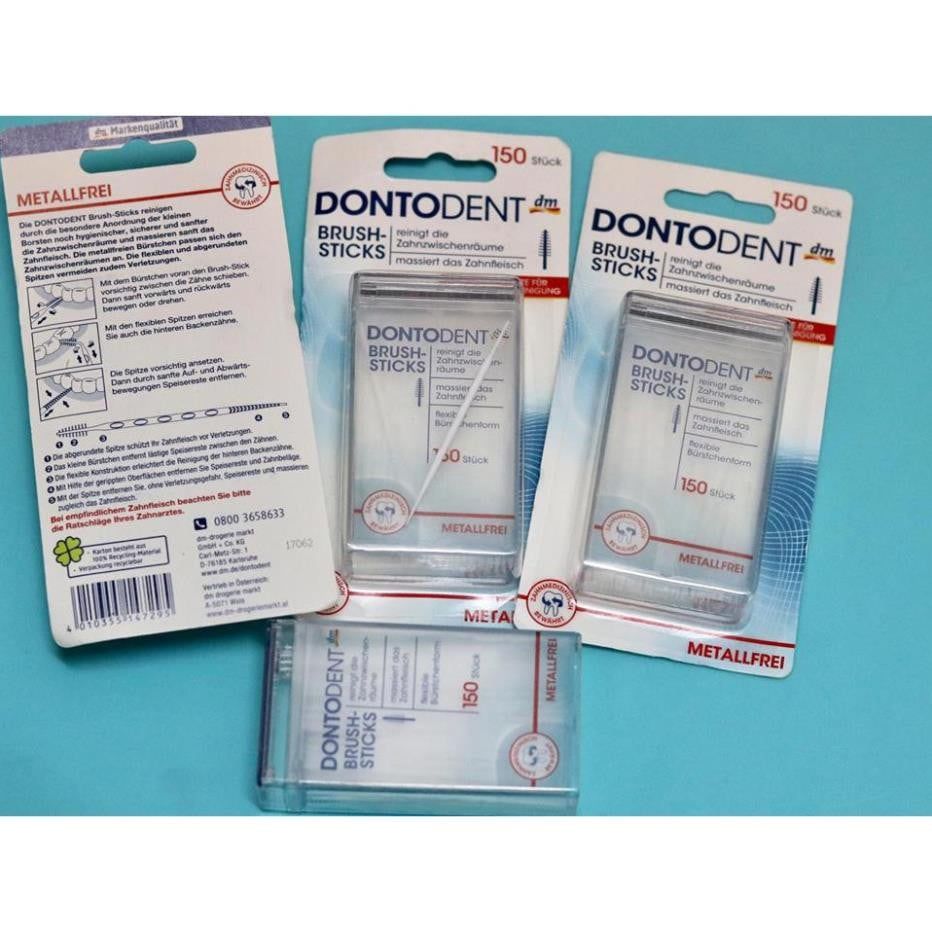 Tăm que nhựa làm sạch kẻ răng Brush-Sticks của hãng Dontodent
