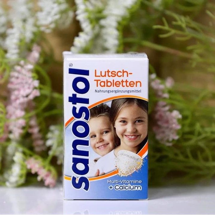Viên Ngậm Sanostol Bổ Sung Canxi & Multi-Vitamin Tổng Hợp + Canxi, cho trẻ trên 4 tuổi, hộp 75 Viên