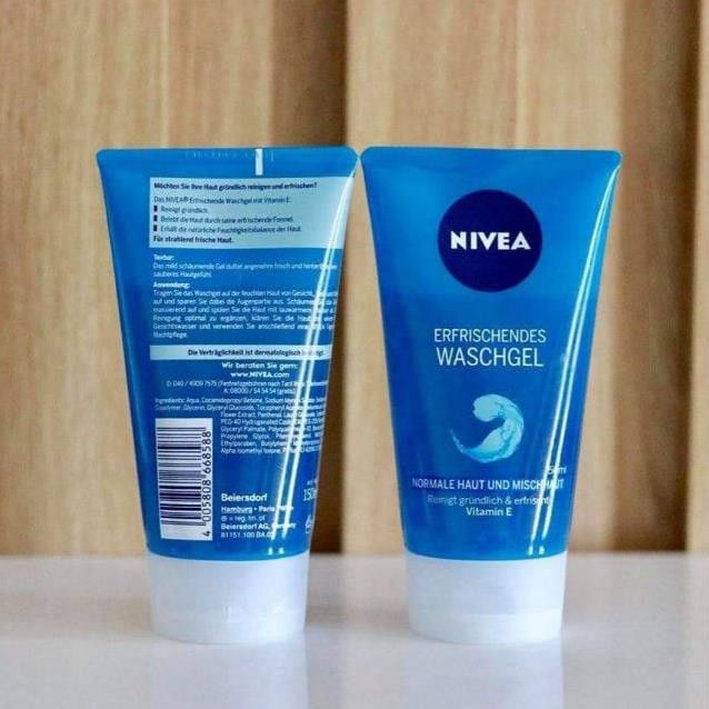 Sữa rửa mặt Nivea dành cho da thường và da hỗn hợp, da dầu 150ml