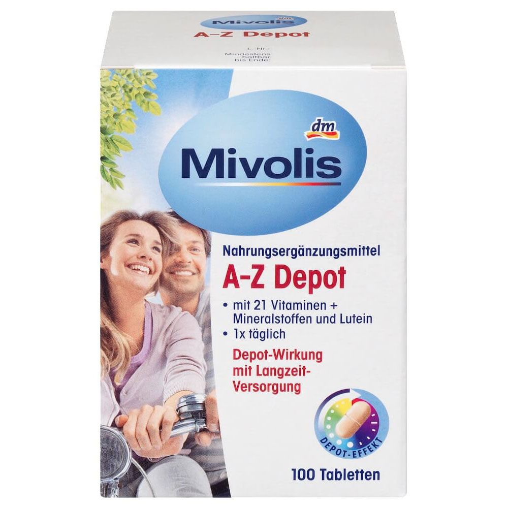 Vitamin Tổng Hợp Mivolis A-Z Depot Cho Người Dưới 50 Tuổi, A-Z trẻ, 100 Viên
