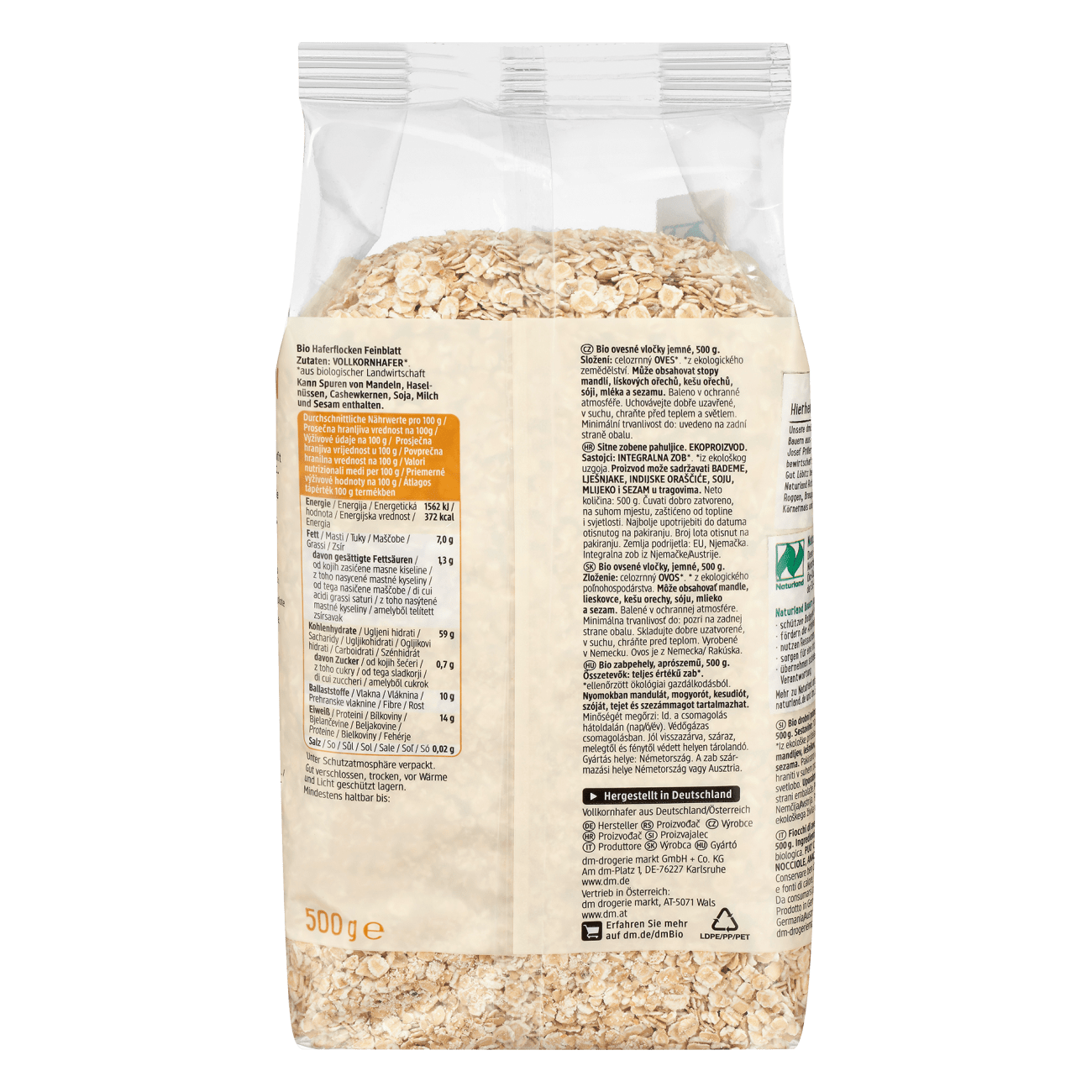 Yến mạch tiêu chuẩn Bio của DM, 500gram