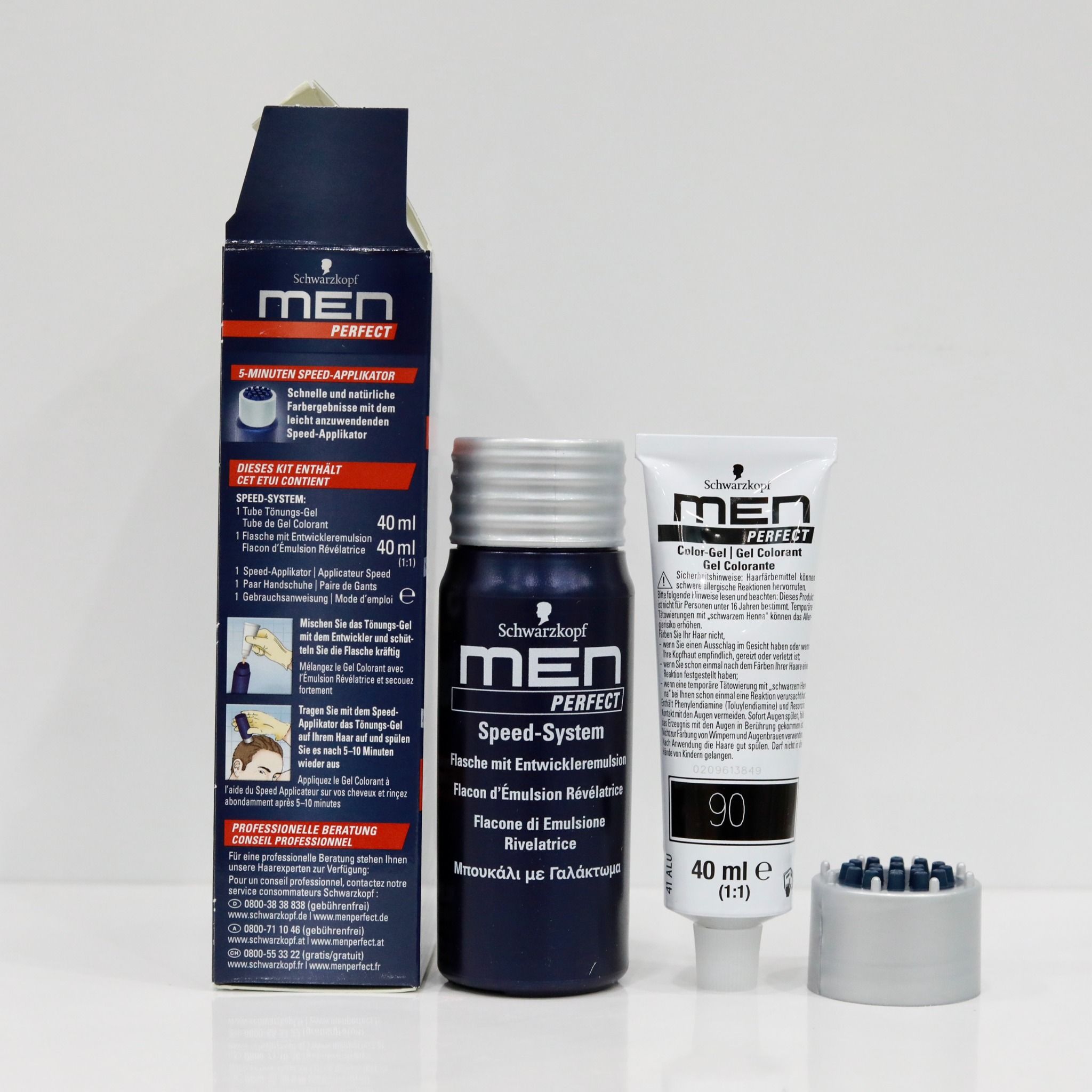 Thuốc nhuộm tóc của nam phủ bạc màu đen số 90 tự nhuộm tại nhà của hãng Schwarzkopf