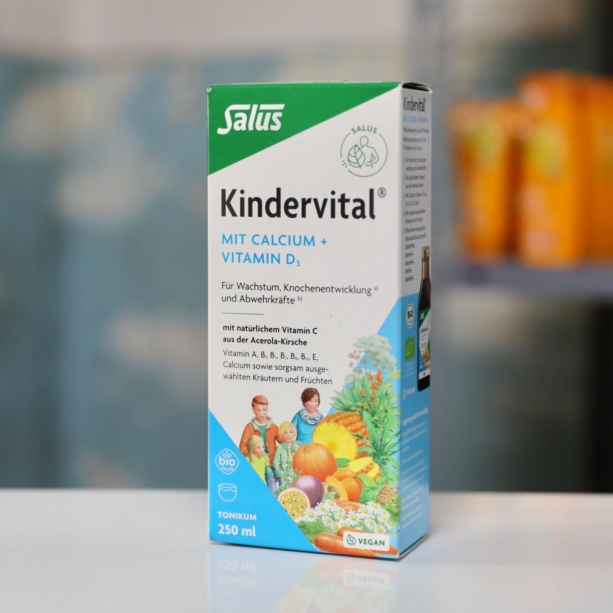 Siro bổ sung canxi Salus Kindervital cho trẻ từ 3 tuổi trở lên của Đức chai 250ml