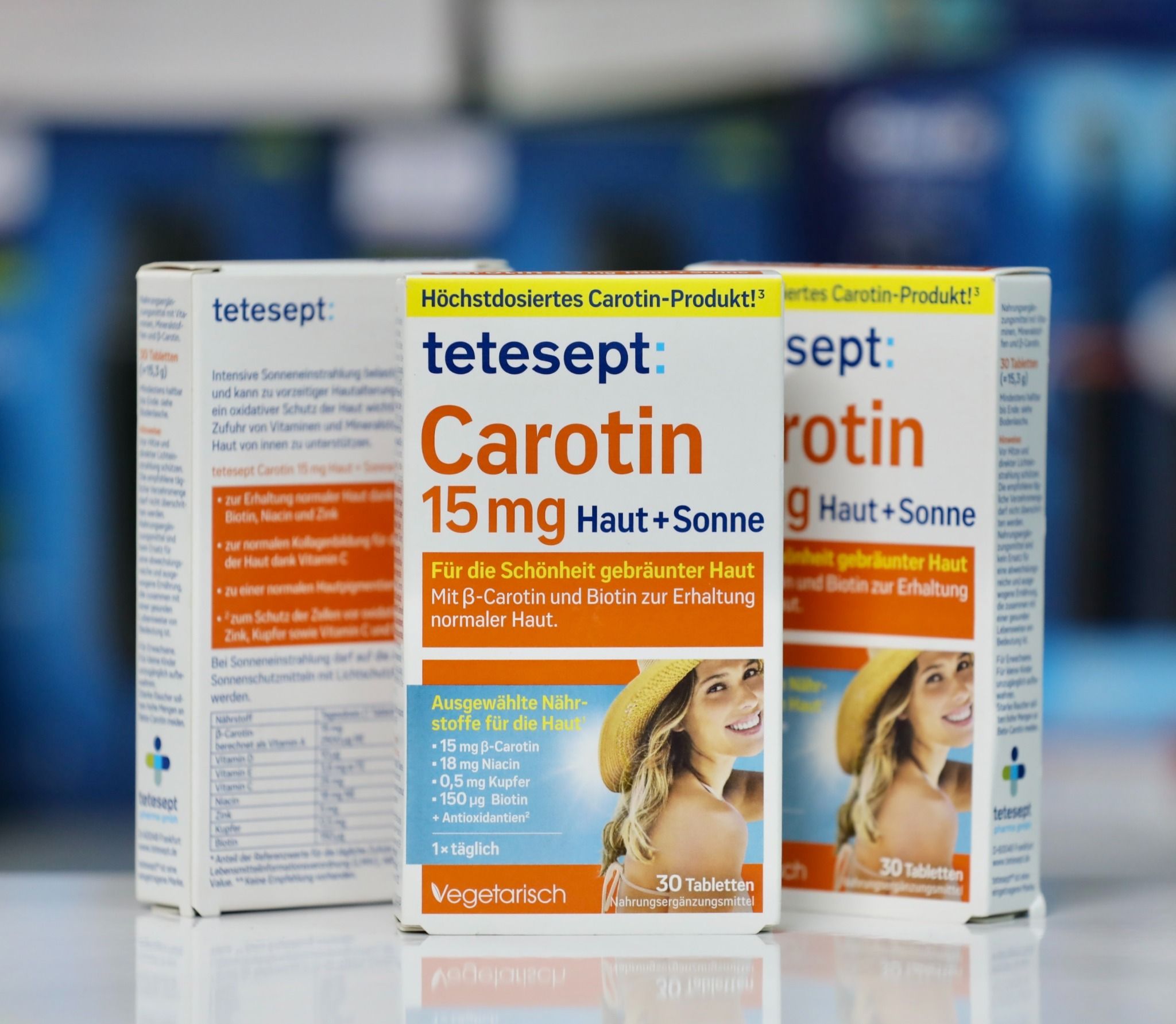Viên uống chống nắng Tetesept Carotin, hộp 30 viên.