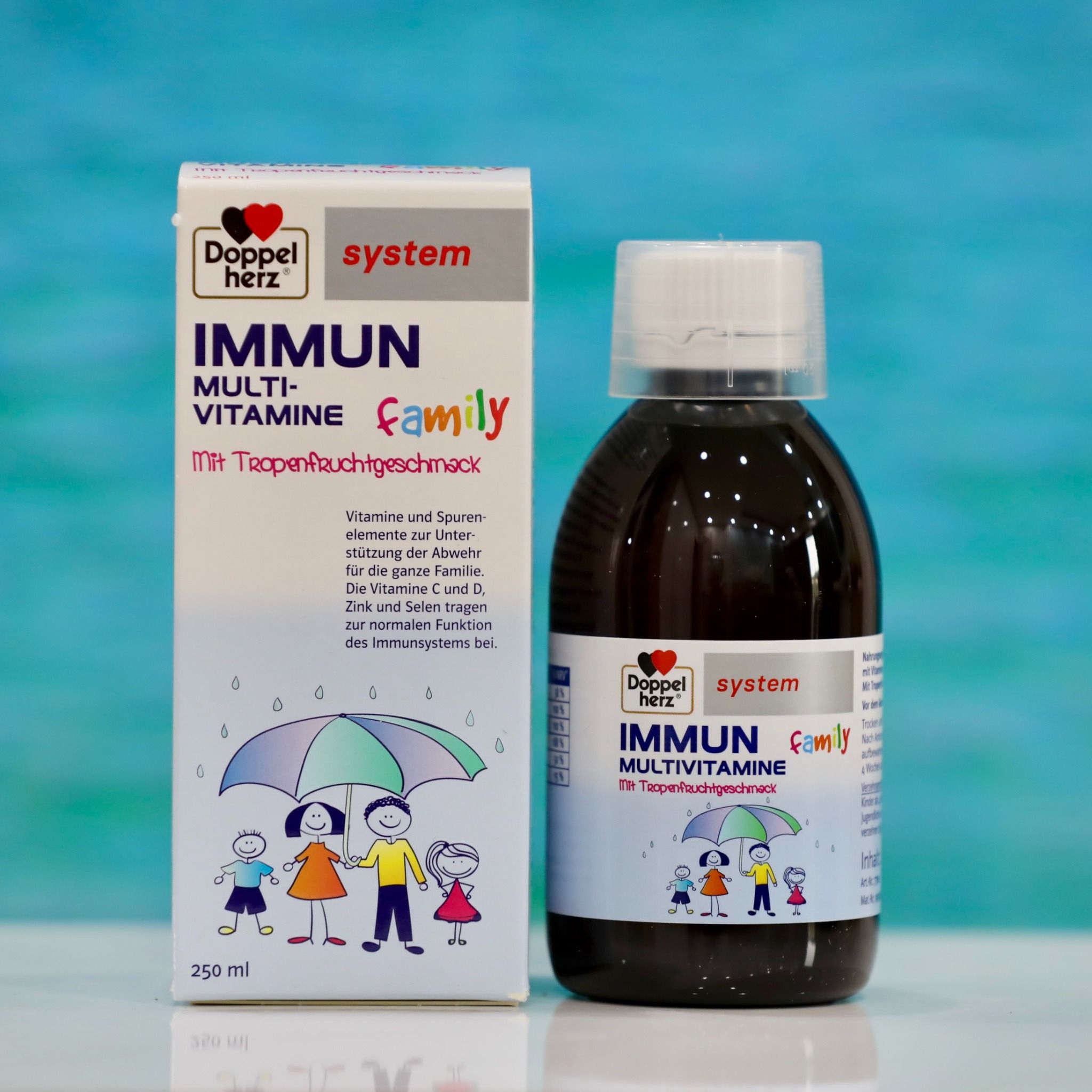 Siro Vitamin tổng hợp tăng sức đề kháng cho cả gia đình, đặc biệt cho trẻ em số 1 Đức Doppelherz Immun multi-vitamine family chai 250ml