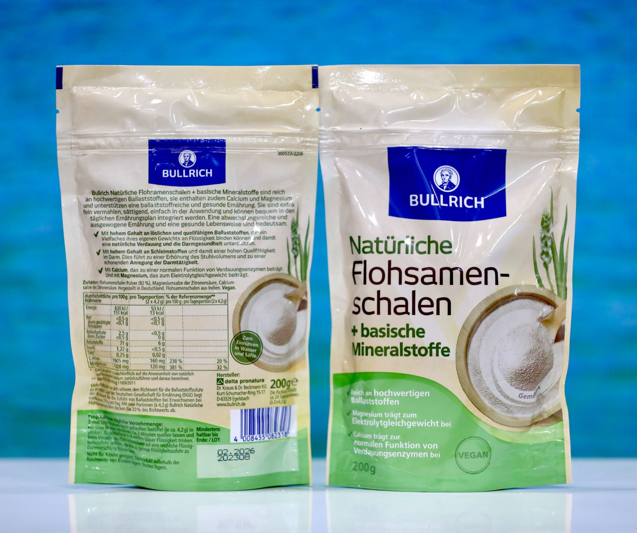 Bột giàu chất sơ, giàu khoáng chất, hỗ trợ tiêu hóa và táo bón Bullrich, 200g