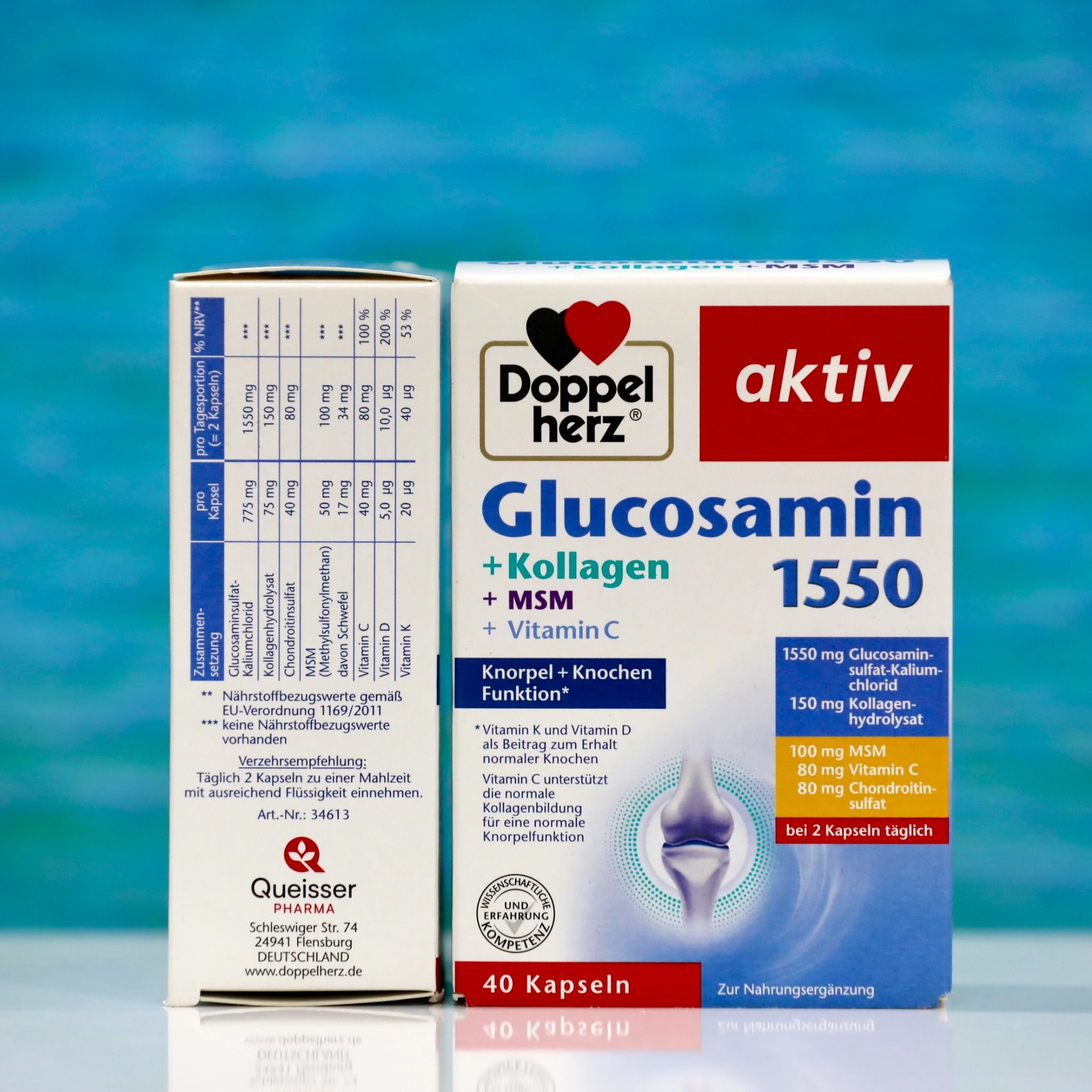 Viên uống bổ xương khớp Glucosamin 1550 + Collagen, hộp 40 viên
