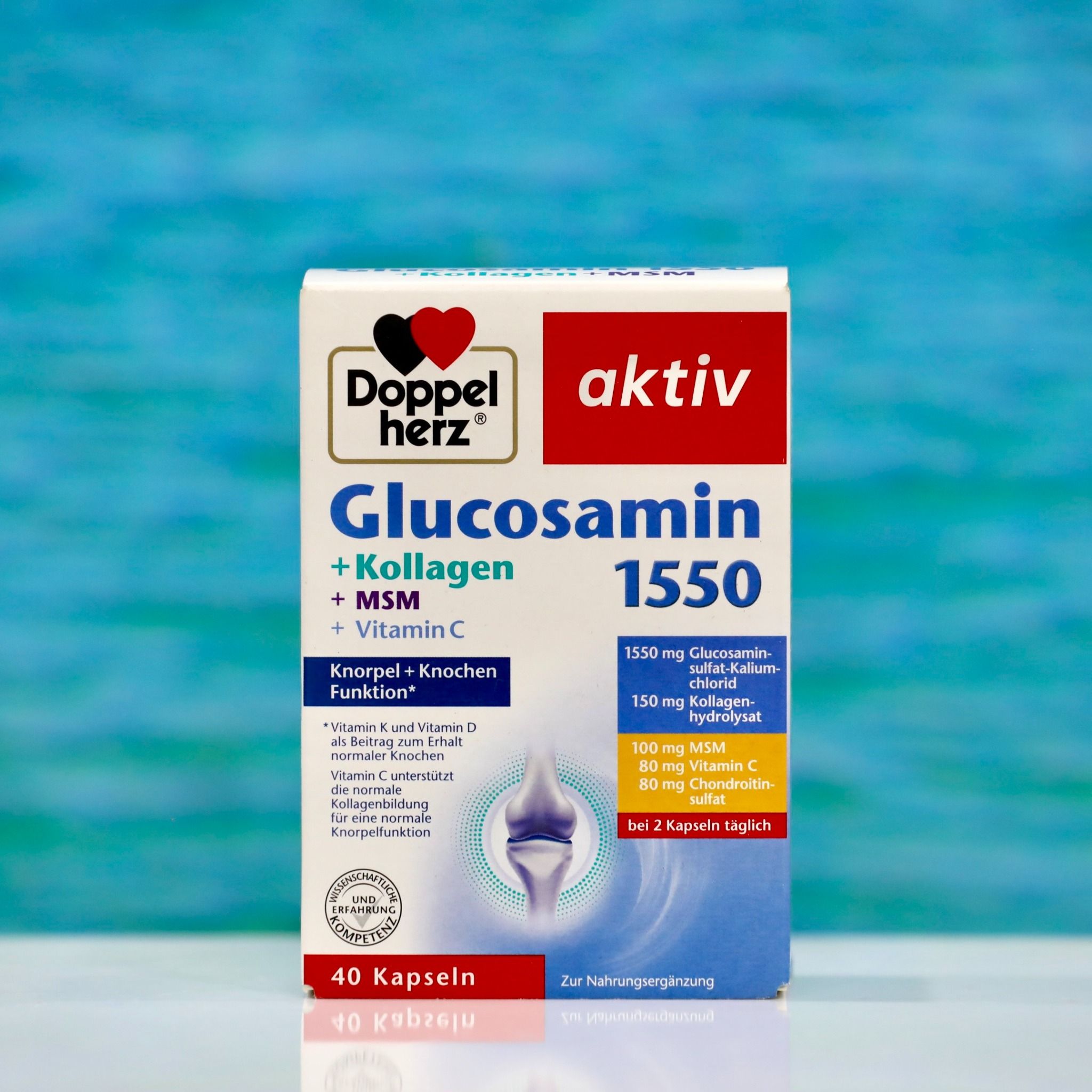 Viên uống bổ xương khớp Glucosamin 1550 + Collagen, hộp 40 viên