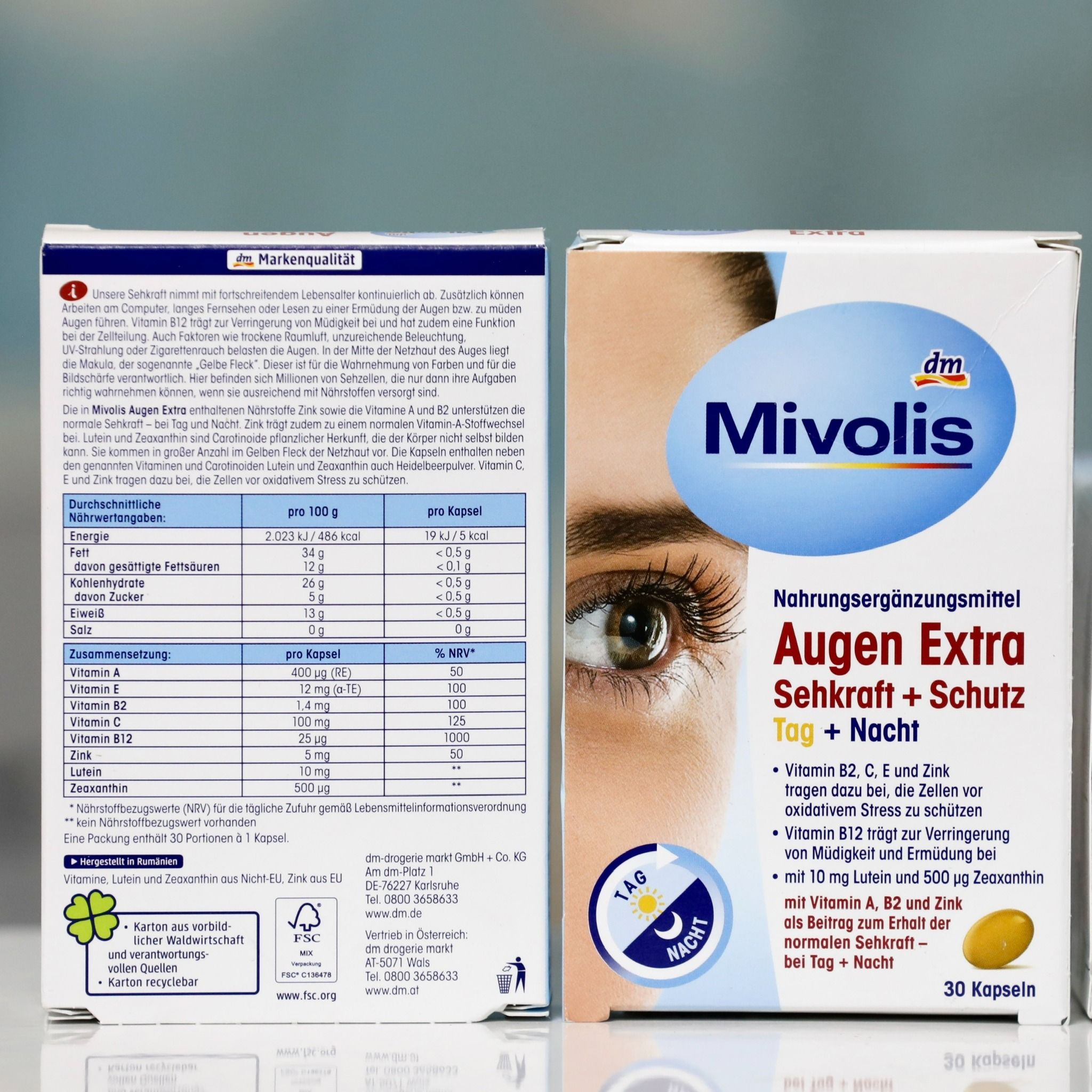 Viên uống bổ mắt ngày và đêm Augen Extra Mivolis, hộp 30 viên