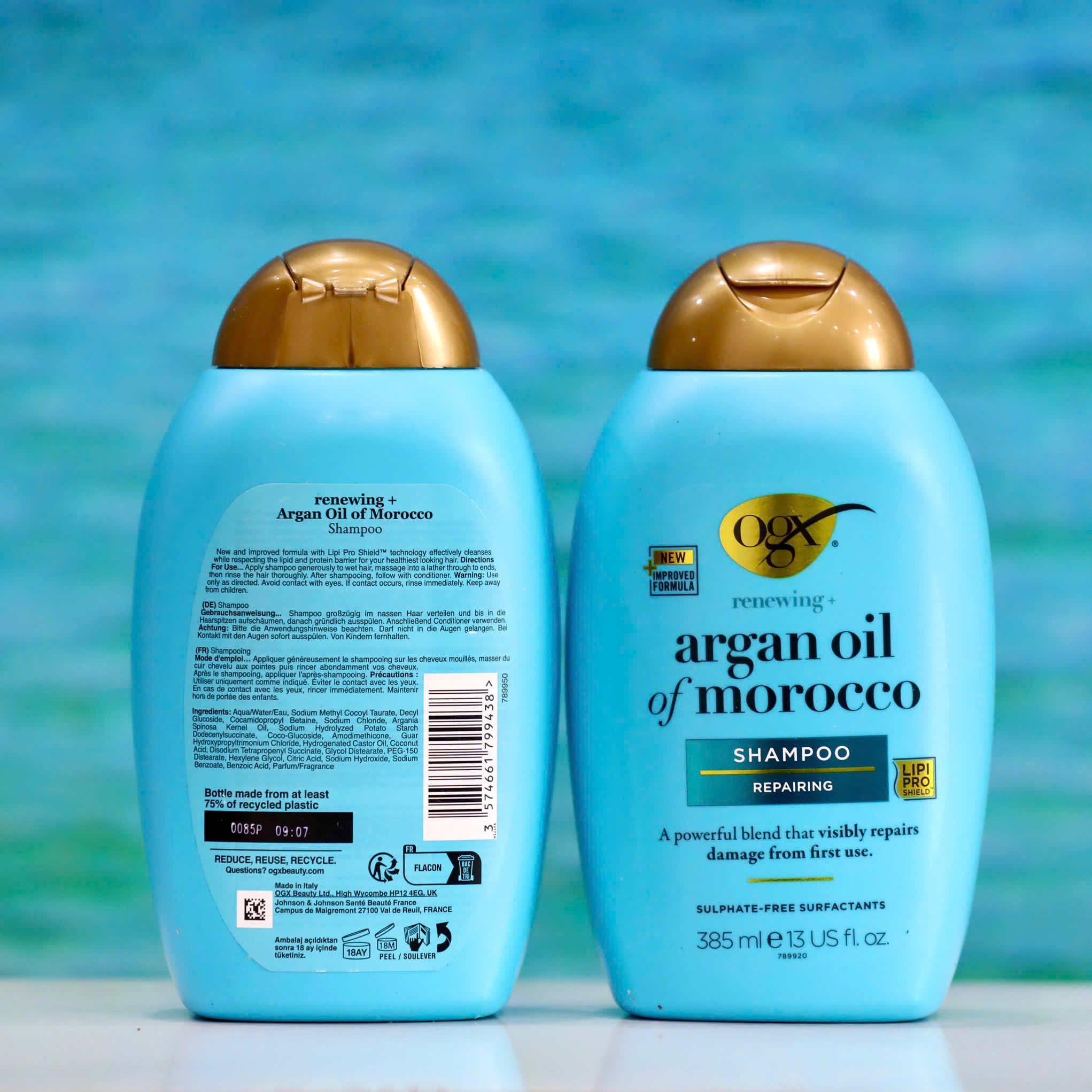 Dầu Gội OGX Argan Oil of Morocco – Phục Hồi & Bóng Mượt Cho Tóc Hư Tổn chai 385 ml