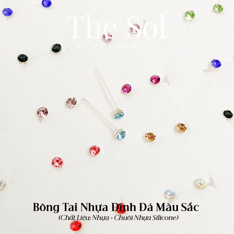 Bông Tai Nhựa Màu Sắc