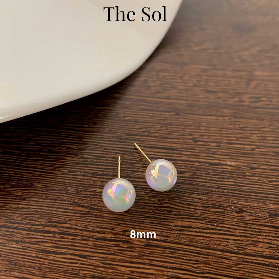 Bông Tai Hàn Quốc Hologram Pearl - 8mm