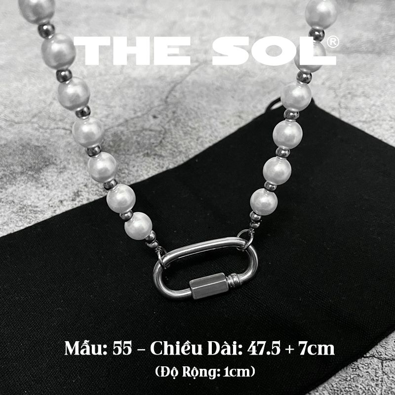 Dây Chuyền Titan Unisex Pearls Carabiner - Mẫu 55