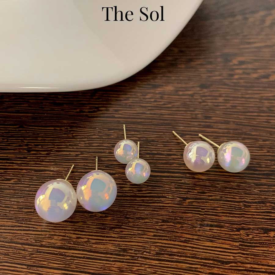 Bông Tai Hàn Quốc Hologram Pearl - 8mm