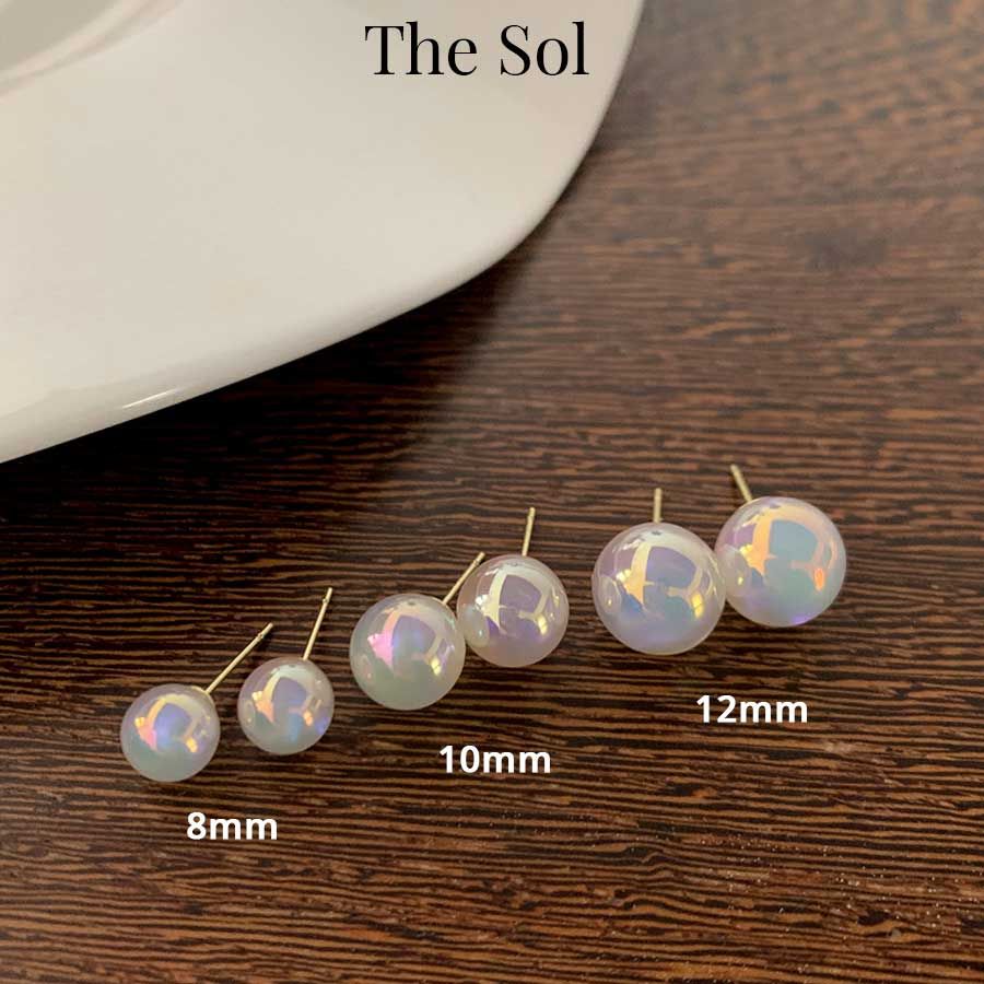 Bông Tai Hàn Quốc Hologram Pearl - 8mm