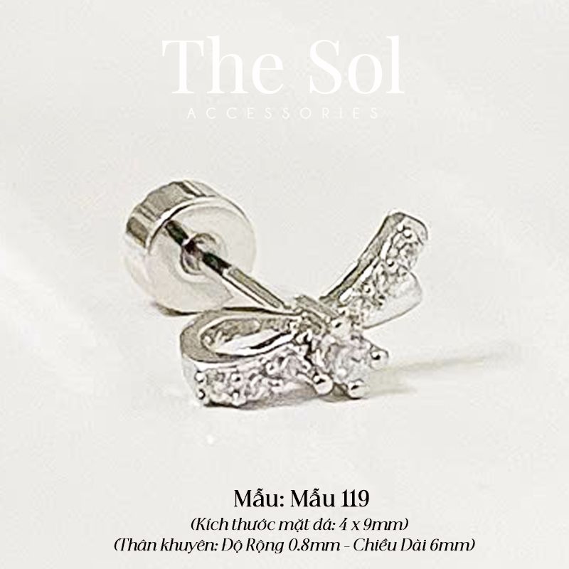 Khuyên Tai Thép Xi Mạ Mini Dia Tie - Mẫu 119