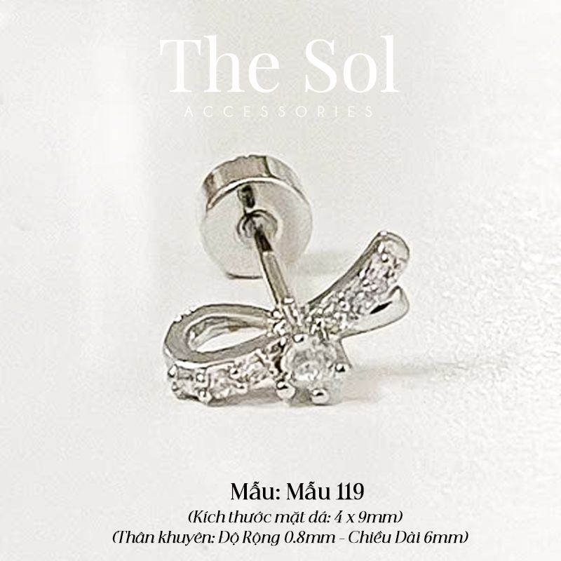 Khuyên Tai Thép Xi Mạ Mini Dia Tie - Mẫu 119