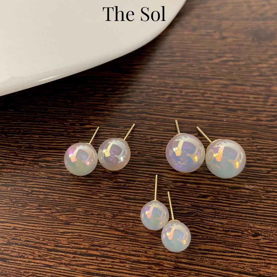 Bông Tai Hàn Quốc Hologram Pearl - 8mm
