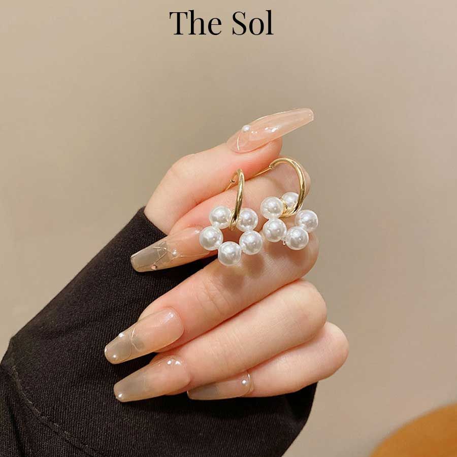 Bông Tai Hàn Quốc Mini Circle Pearl