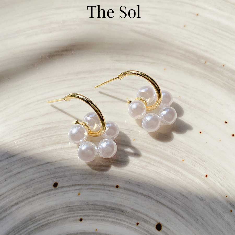 Bông Tai Hàn Quốc Mini Circle Pearl