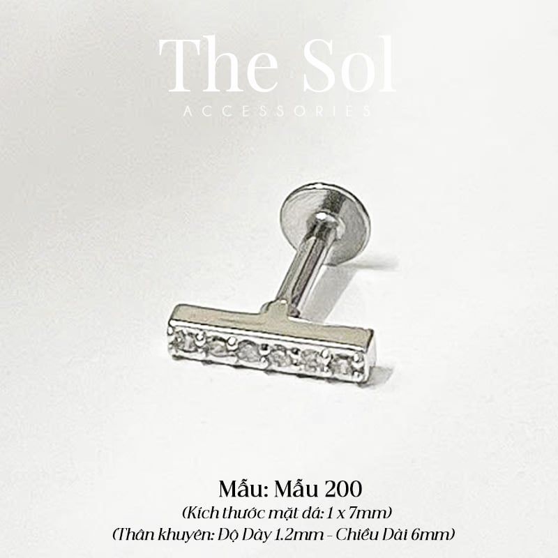Khuyên Tai Thép Xi Mạ TRAGUS - Mẫu 200