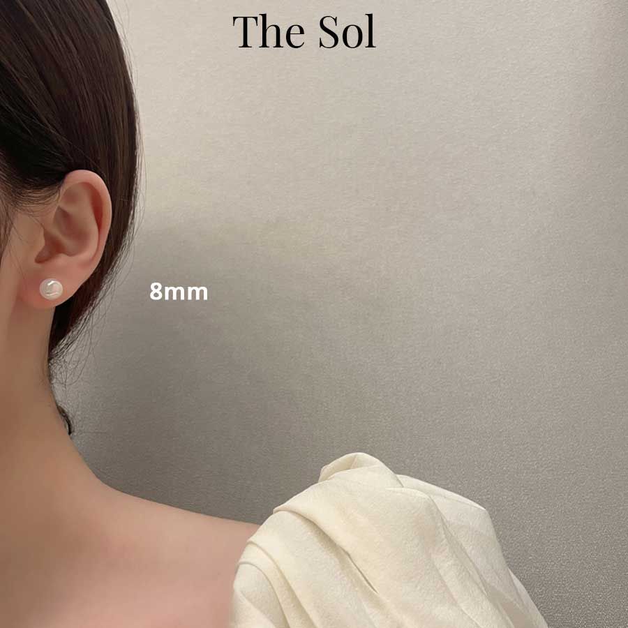 Bông Tai Hàn Quốc Hologram Pearl - 8mm