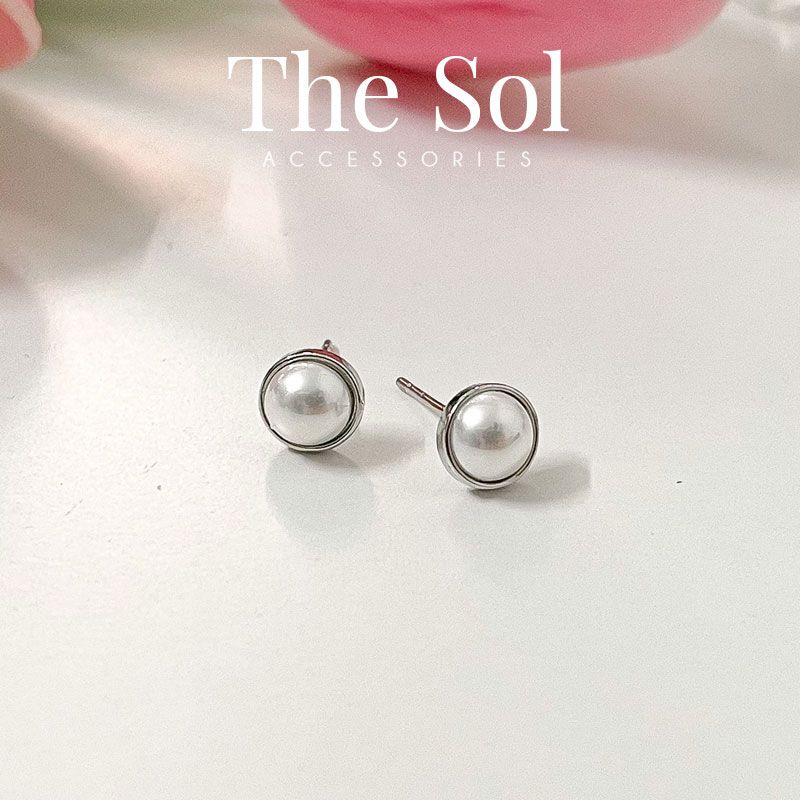Bông Tai Seropi Circle Pearl