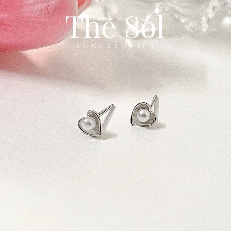Bông Tai Seropi Pearl In Mini Heart
