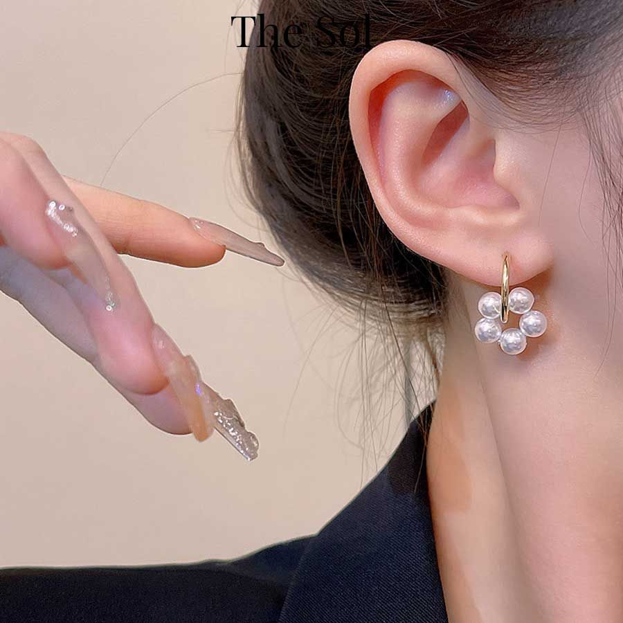 Bông Tai Hàn Quốc Mini Circle Pearl