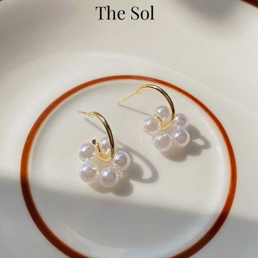 Bông Tai Hàn Quốc Mini Circle Pearl