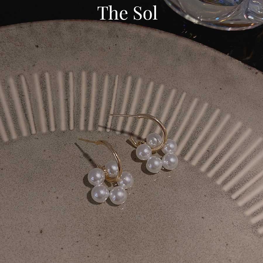 Bông Tai Hàn Quốc Mini Circle Pearl