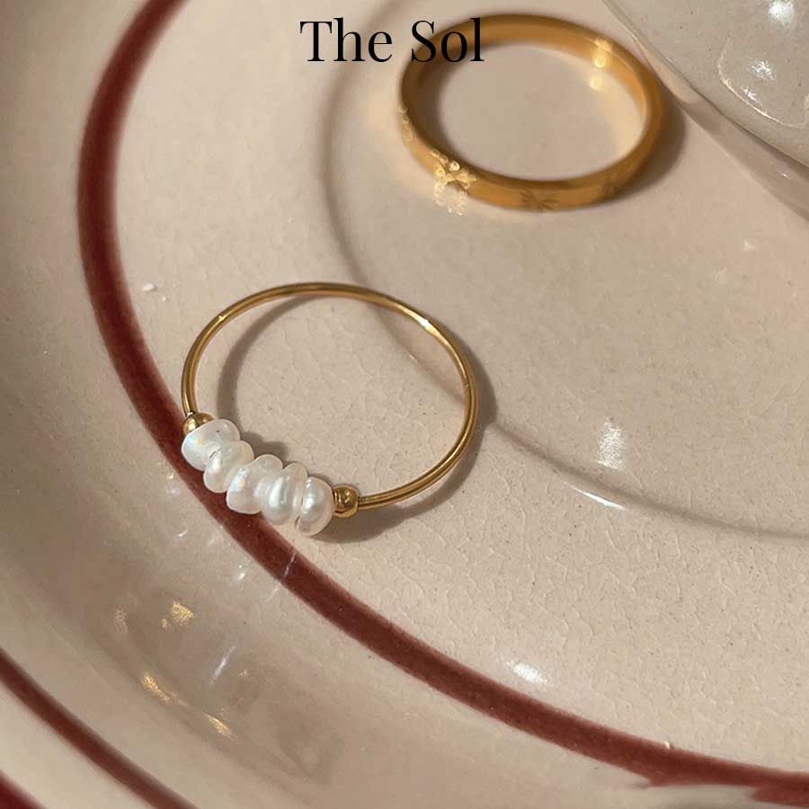 Nhẫn Titan Freshwater Pearls