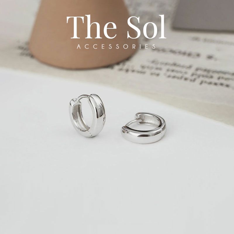 Bông Tai Bạc Basic Hoop - Dày 3.5mm