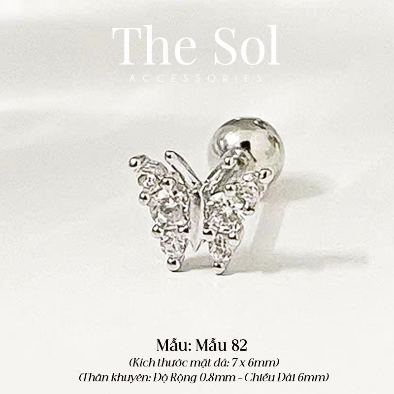 Khuyên Tai Thép Xi Mạ Dia Butterfly - Mẫu 82