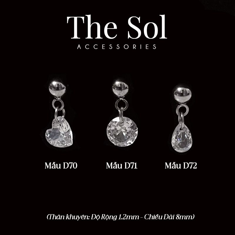 Khuyên Tai Titan Diamond Drop - Oval - Mẫu D72